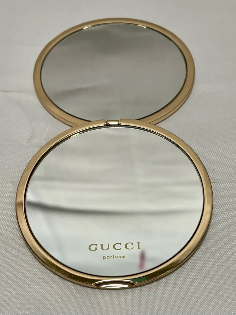 Gucci Parfums Gold Embossed Compact Mirror, NIB